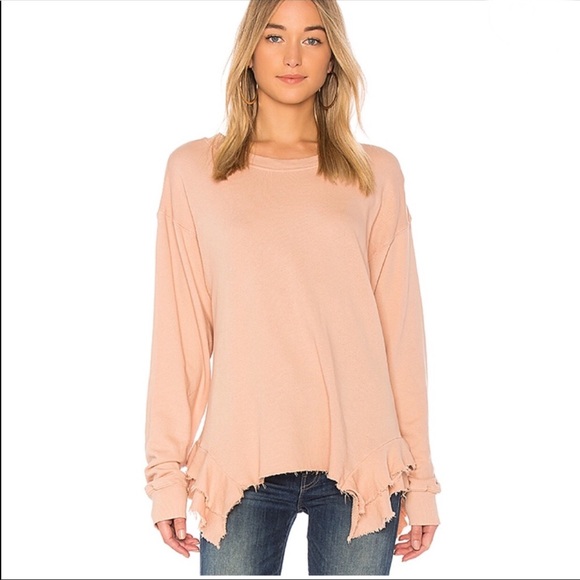 “Slouchy Ruffle” Sweatshirt by Current/Elliott - Picture 1 of 8